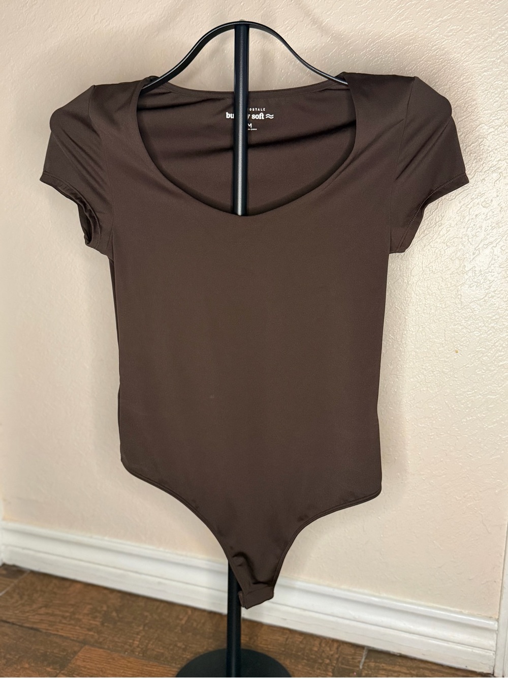 Aeropostale Brown Scoop Neck Stretch Bandeau Bodysuit
